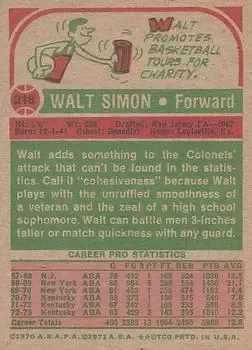 Back of Walt Simon