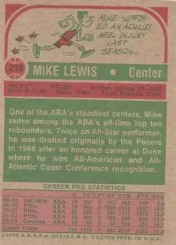 Back of Mike Lewis