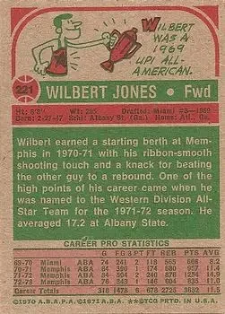 Back of Wilbert Jones