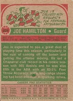 Back of Joe Hamilton