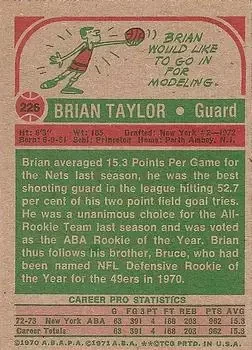 Back of Brian Taylor
