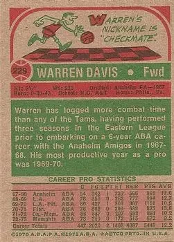 Back of Warren Davis