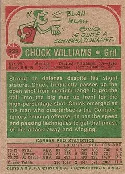 Back of Chuck Williams