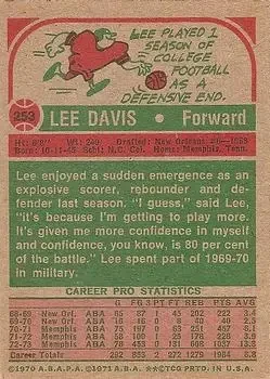 Back of Lee Davis