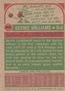 Back of Bernie Williams