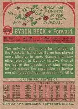 Back of Byron Beck