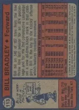 Back of Bill Bradley