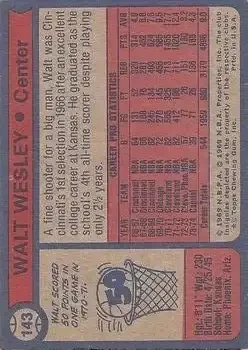 Back of Walt Wesley