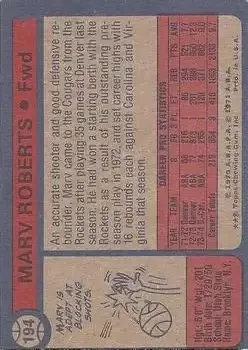Back of Marv Roberts