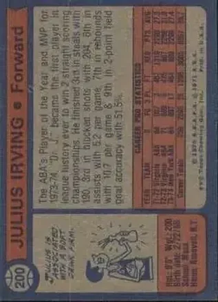 Verso de Julius Erving