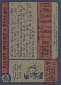Back of Julius Erving