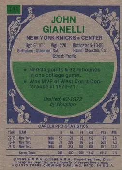 Back of John Gianelli
