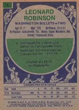 Back of Leonard Robinson