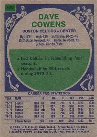 Back of Dave Cowens