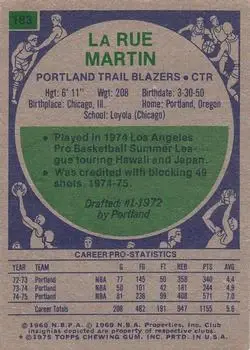 Back of LaRue Martin