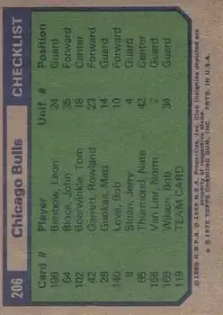 Back of Card #206