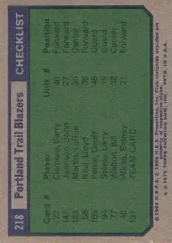 Back of Card #218