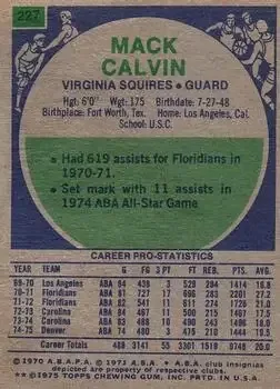 Back of Mack Calvin