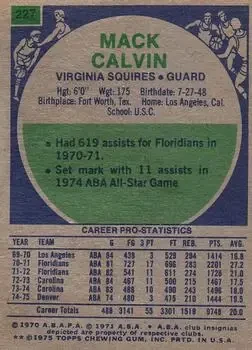 Back of Mack Calvin