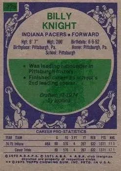 Back of Billy Knight