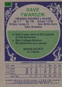 Back of Dave Twardzik