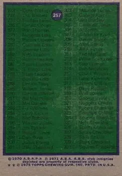 Back of Card #257