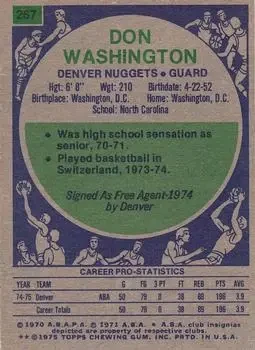 Back of Don Washington