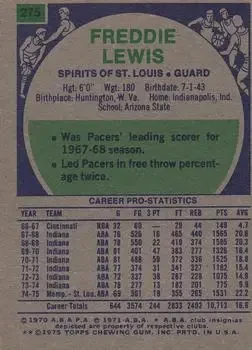 Back of Freddie Lewis