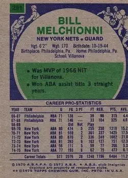 Back of Bill Melchionni