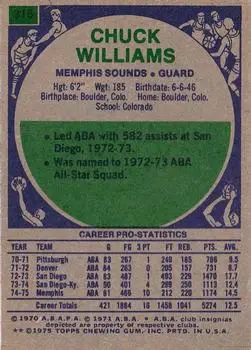 Back of Chuck Williams