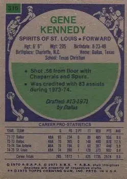 Back of Gene Kennedy