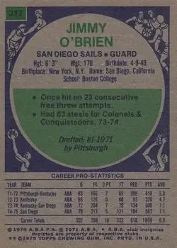 Back of Jimmy O'Brien