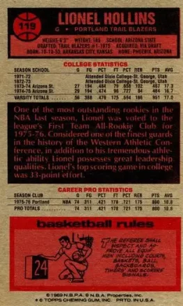 Lionel Hollins Rückseite