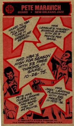 Verso de Pete Maravich