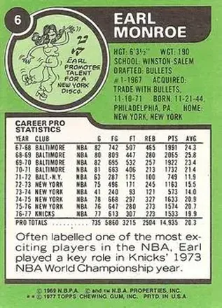 Earl Monroe 뒷면