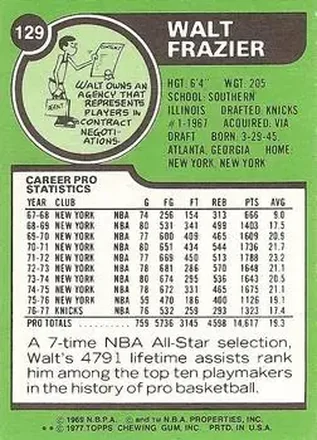 Walt Frazier Rückseite