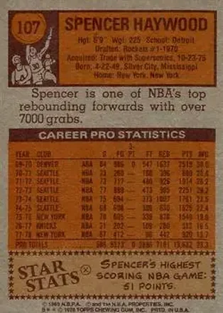 Spencer Haywood Rückseite