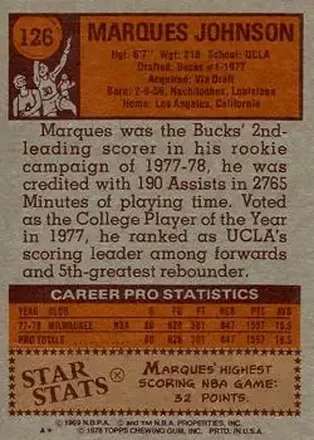 Marques Johnson Rückseite