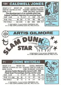 1980-81 Topps #71 / 184 / 259 - Caldwell Jones - Back