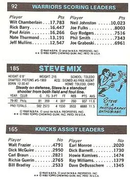 1980-81 Topps #92 / 165 / 185 - Robert Parish - Back