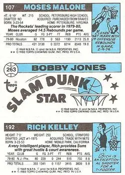 1980-81 Topps #107 / 192 / 263 - Moses Malone - Back