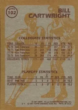 Bill Cartwright back