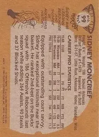 Sidney Moncrief Rückseite