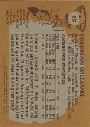Freeman Williams Rückseite