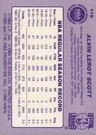 Verso de Alvin Scott