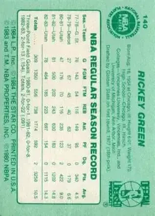 Reverso de Rickey Green
