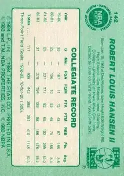 Back of Bobby Hansen