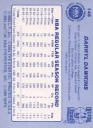 Darryl Dawkins 뒷면
