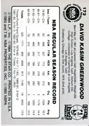 Reverso de David Greenwood