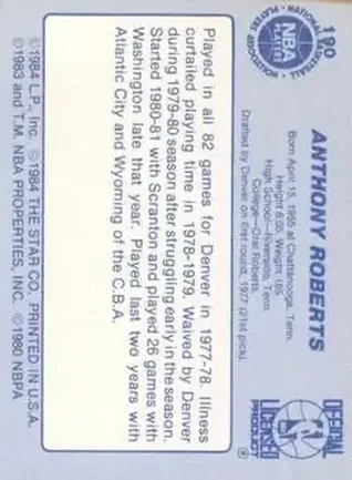 Verso de Anthony Roberts